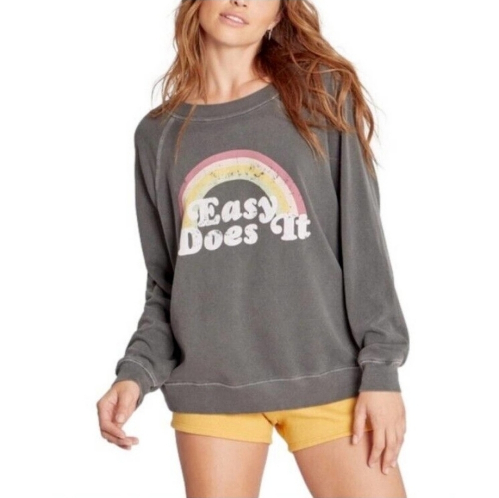 Wildfox Easy Does It Statement Sweatshirt Rainbow XXL